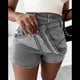 thumbnail image 5 of Falda Pantalón Vaquera para Mujer, Sexy, de Cintura Alta, Asimétrica, Corta y Minifalda. Gris XL, 5 of 7