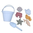 thumbnail image 2 of Juguetes de playa para niños, juguetes de arena de silicona para niños, ideales para el jardín, viajes y cumpleaños. Azul claro, 2 of 9