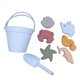 thumbnail image 2 of Juguetes de playa para niños, juguetes de arena de silicona, juego de cubo de playa portátil y versátil para juegos de regalo, ideal para actividades de verano en el jardín y Azul claro, 2 of 8