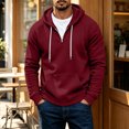 thumbnail image 7 of Men's Quarter Zip Hoodie Oversized Lightweight Drawstring Pullover Hooded Sweatshirt with Kangaroo Pocket for Fall Winter, 7 of 7