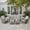 Gray, variant on Ovios 6 Pieces Outdoor Furniture Set High Back All-Weather Wicker Patio Conversation Set with Ottomans & Solar Light Coffee Table, Gray