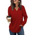 thumbnail image 6 of Fmbrln Hoodies for Women Long Sleeve V Neck Lightweight Hooded Sweatshirts Fashion Solid Pullover Tops, 6 of 7