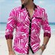 thumbnail image 1 of Camisas casuales con diseño geométrico a rayas para hombre para salidas diarias, blusas de manga larga con puños para primavera y verano, camisas casuales cómodas con, 1 of 6