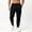 Black, variant on Men Drawstring Elastic High Waist Front Split Seam Cuffed Ankle Quick Dry Woven Jogger Pants Deep Side Slip Pockets Wrinkle Free Lightweight Urban Daily Casual Trousers XS