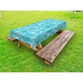 thumbnail image 1 of Teal Outdoor Tablecloth, Abstract and Expressionist Watercolor Art Design with Aqua Circles Pattern, Decorative Washable Fabric Picnic Tablecloth, 58 X 120 Inches, Aqua Blue Turquoise, by Ambesonne, 1 of 2