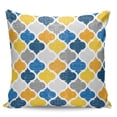 thumbnail image 2 of Yellow Blue Morocco Pattern Throw Pillow Covers, Soft Pillowcases with Invisible Zipper, Modern Moroccan Geometric Decorative Square Pillow Cushion Covers for Living Room Couch Sofa Bed 20x20 Inches, 2 of 8