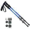 "LotFancy Trekking Poles for Hiking Walking Climbing Backpacking with Tungsten Steel Spike Tip, Ultralight, Adjustable Height 26.6"" to 53"" (Pack of 2, Blue)"