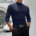 thumbnail image 2 of WTOBBY Men's Mock Neck Long Sleeve T-Shirt Slim Fit, Soft and stretchy, Casual Leisure Top for Layering, Fall, and Winter Daily Wear,Navy 3XL, 2 of 4