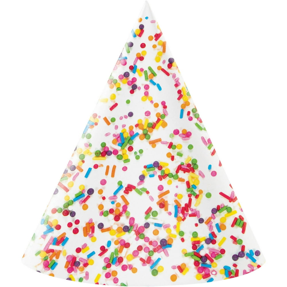 Confetti Sprinkles Party Hat, 8Pack