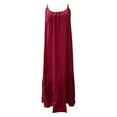 thumbnail image 3 of ZZwxWA Womens Spaghetti Straps Casual Loose Summer Long Dress Sleeveless Flowy Swing Beach Cami Tank Dresses Maxi Dresses, 3 of 3