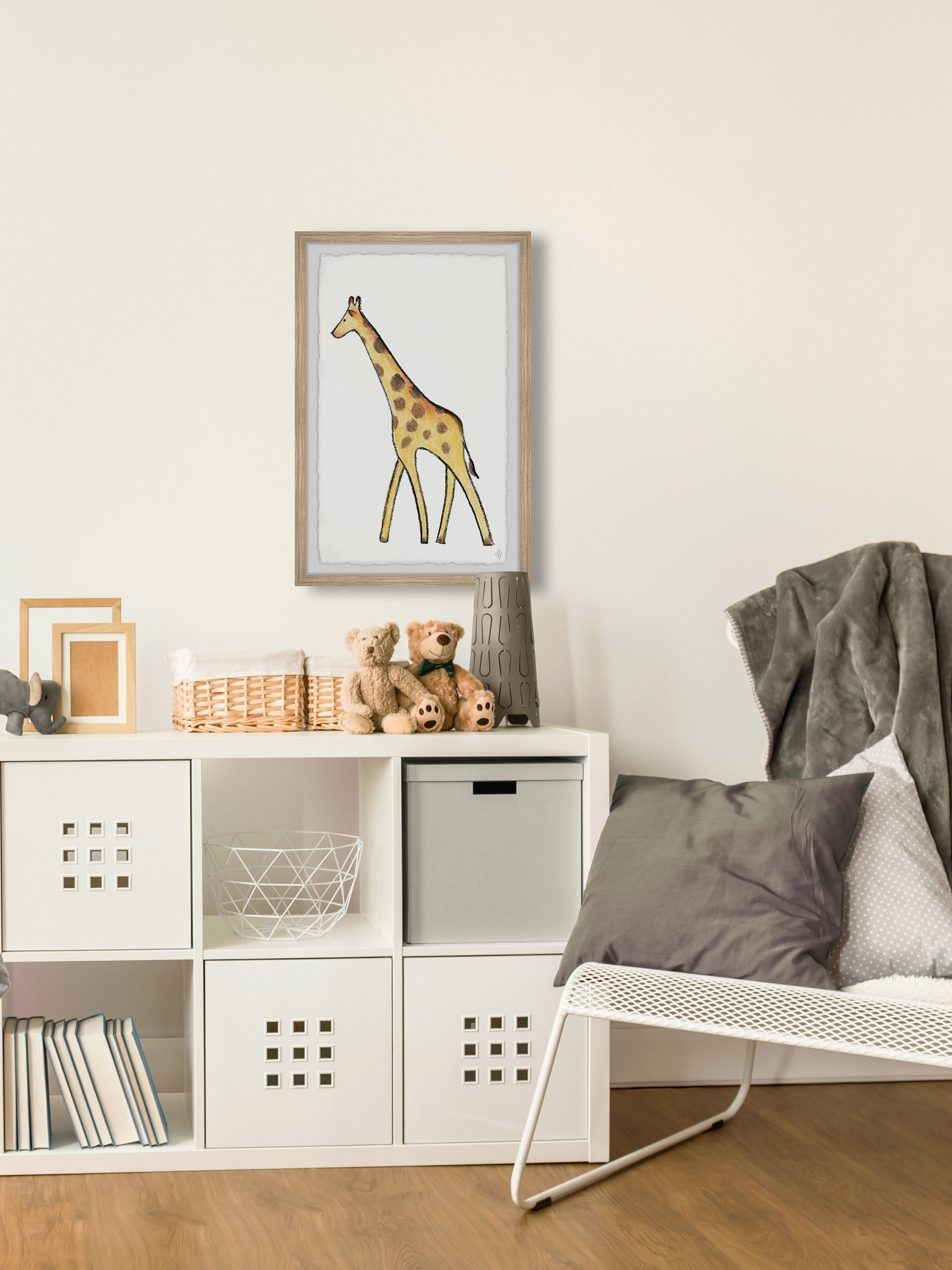 Marmont Hill Walking Giraffe Framed Wall Art