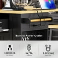 thumbnail image 4 of 48 inch Large Kitchen Island with Drop Leaf,Power Outlet,Internal Storage Rack,Rolling Kitchen Storage Cart on 5 Wheels with 5 Open Side Racks,for Kitchen,Dining Room,Black, 4 of 4