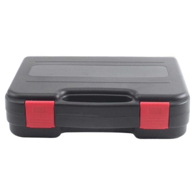 Caja de herramientas de PP con asa de bloqueo a presión, 24,7 x 20 x 6,5 cm, base antideslizante, asa ergonómica, estuche rígido pequeño profesional,