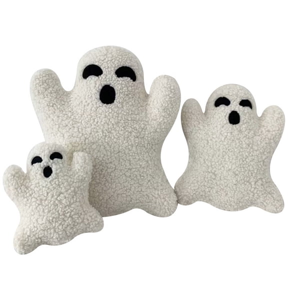 3pcs Ghost Halloween Pillows,Halloween Throw Pillow Stuffed Ghost Shaped Pillow Cute Soft Ghost Throw Pillow for Halloween Party Outdoor Home Decorations(L M S)