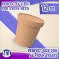 thumbnail image 2 of MT Products Disposable Brown Paper Soup Cups with Lids 12 oz  - Pack of 20, 2 of 9