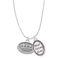 thumbnail image 1 of Delight Jewelry Silvertone Crown - Oval Seal Best Mom Ever Charm Necklace, 1 of 4