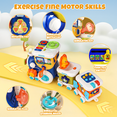 thumbnail image 3 of Huge Wave Montessori Train Toys for 1 2 3 Year Old Boy Girl, 12-in-1 Musical Train Toddlers Toys, with Lights, Keys and Shapes Matching, Educational Christmas Train Gift, 3 of 7