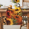 thumbnail image 5 of Summer Radiant Table Runner, Sunflower Flower Plants Oil Painting Kitchen Table Runners Dress Scarves for Table Decorations Party/Restaurant/Indoor Outdoor Use, 13x72in, 5 of 9