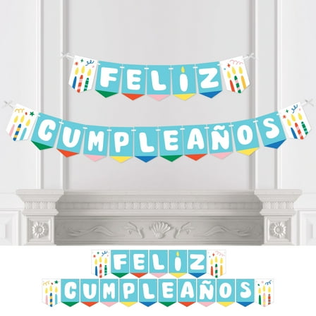 Big Dot of Happiness Feliz Cumpleanos - Happy Birthday Party Bunting Banner - Party Decorations - Feliz Cumpleanos