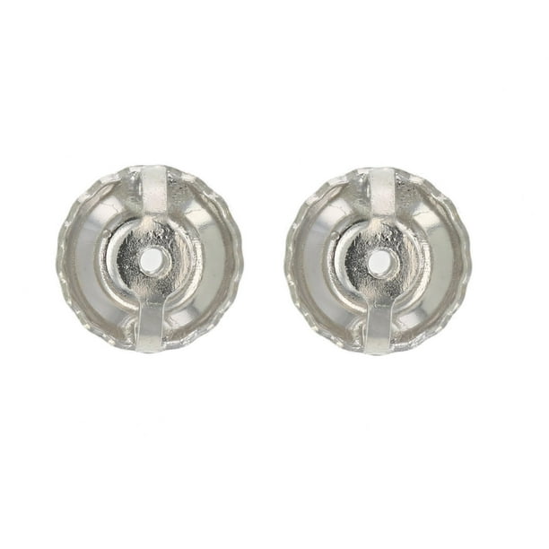 Vir Jewels 14K White Gold Screw Backs Replacement For Stud Earrings