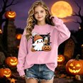 thumbnail image 2 of Girls Halloween Print Crewneck Sweatshirt Long Sleeve Casual Pullover For Kids, 2 of 4