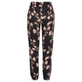 thumbnail image 6 of Luwomo Casual Pants Womens High Waist Floral Print Boho Beach Elastic Waist Long Straight Leg with Pockets Regular Trousers Black,S, 6 of 6