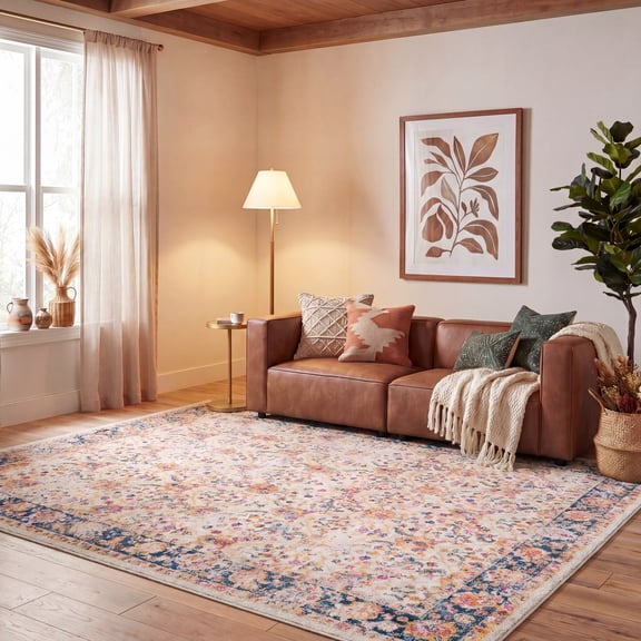 Safavieh Madison Langston Floral Area Rug, Cream/Navy, 8' x 10'