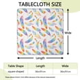 thumbnail image 2 of Rainbow Watercolor Feather Pattern Square Fitted Tablecloth with Elastic Edge,Square Table Cover,Washable Elastic Table Cover for Home Kitchen Party Decor 36"x36", 2 of 6