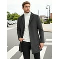 thumbnail image 4 of COOFANDY Men's Wool Blend Peacoat - Winter Trench Style, Notched Lapel & Single Breasted, with Pockets, 4 of 8