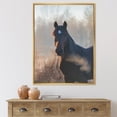 thumbnail image 2 of Designart 'Close Up Portrait Of A Horse On An Autumn Morning' Farmhouse Framed Canvas Wall Art Print, 2 of 5