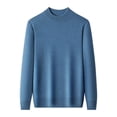 thumbnail image 4 of Suéter de color puro para hombre, suéter holgado de cuello alto de invierno, suéter grueso y cálido, ajuste holgado, 4 of 6