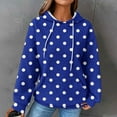 thumbnail image 2 of Kaemgyyd Womens Tops Tunics Casual Long Sleeve Hoodie Polka Dots Pullover Loose Drawstring Fashion Clothing Sweatshirts, 2 of 6