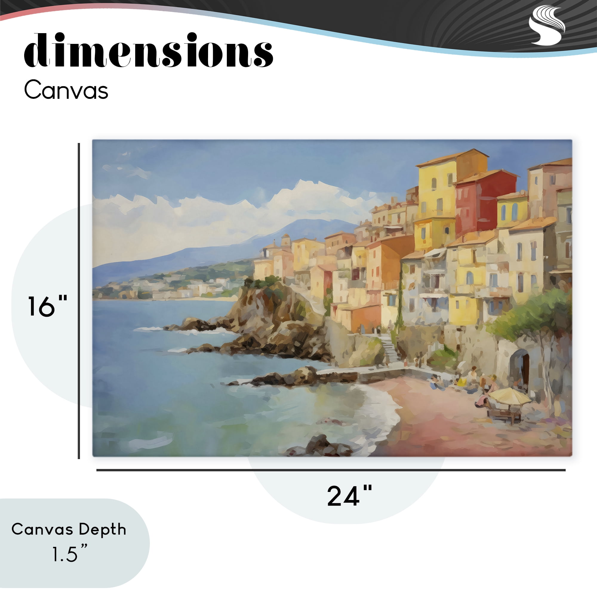 Stupell Industries Colorful Coastal Town by Sea Canvas Wall Art, design by Creative Studio