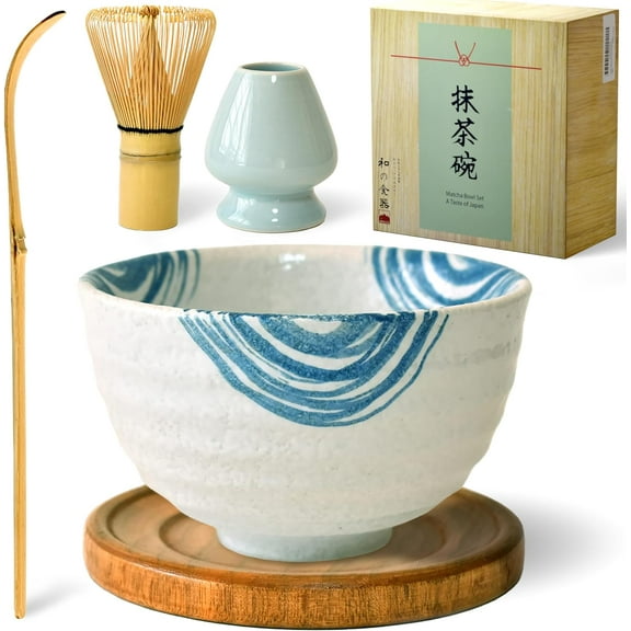 Matcha Whisk Set Matcha Bowl Chawan Matcha Kit Japanese Tea Set Ceramic Matcha Bowl Chasen Scoop Premium Japanese Ceremonial Matcha Chawan Bowl Tea Whisk Kit