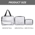 thumbnail image 2 of Kit de 3 bolsas de aseo de viaje de PVC transparente para mujeres y hombres, organizador de vinilo impermeable, bolsas de maquillaje transparentes negras, 2 of 6