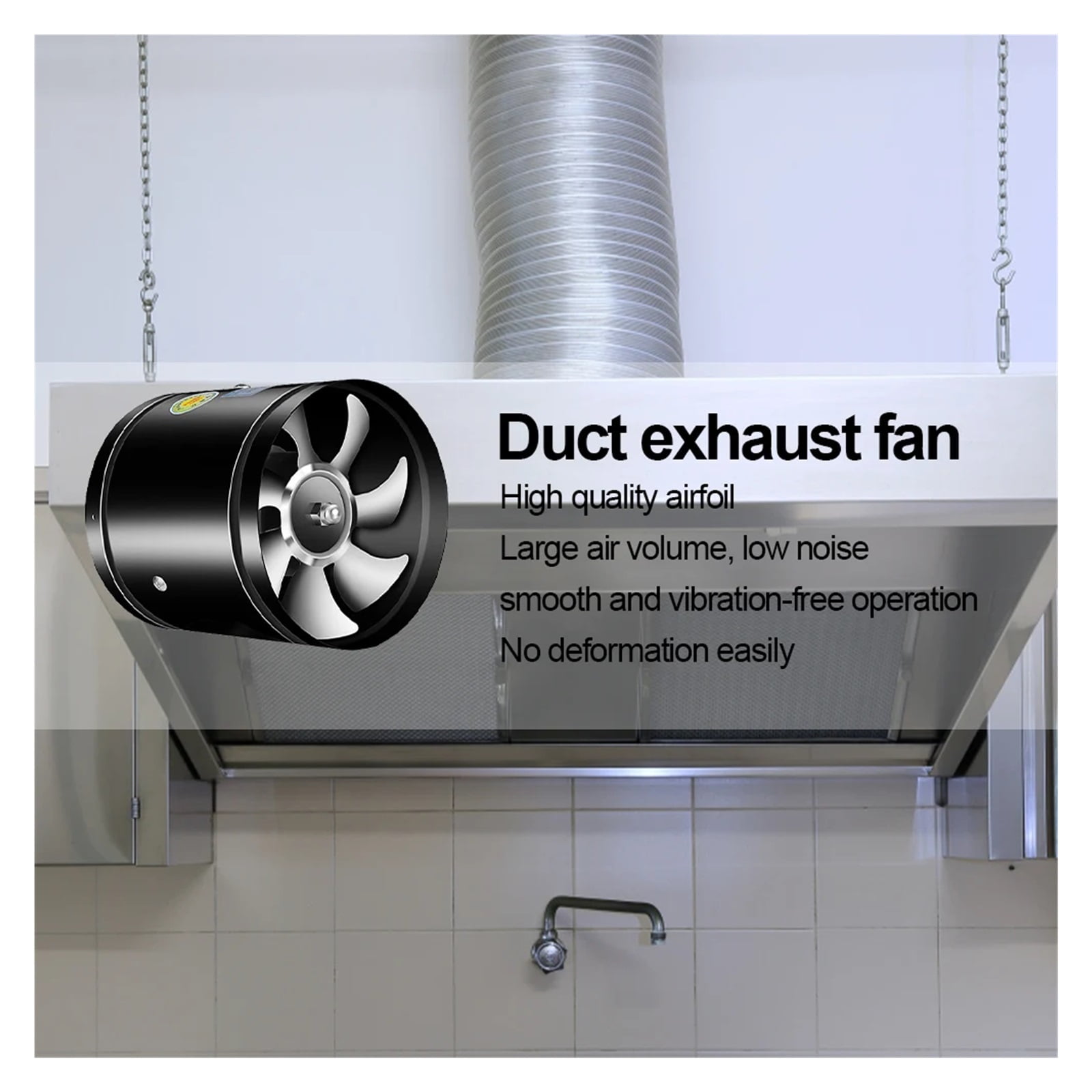Pipe Ventilation Fan 4 6 8 Inch Pipe Air Ventilator Low Noise Mini Extractor Kitchen Air Ventilator For Kitchen Washroom Canteen ,Energy-Efficient