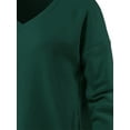 thumbnail image 5 of A2Y Women's Relaxed Fit Quality Long Sleeve V-Neck Side Pocket Sweatshirt Huntergreen XL, 5 of 7