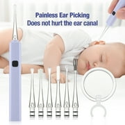 ROMYSE Baby Ear Wax Cleaner LED Light Ear Cleaning Earpick Earwax Remover Luminous Ear Curette Light Spoon Health Care Tool for Kids,Earwax Remover Kit,Ear Cleaner Ear Vacuum Wax Remover,Purple