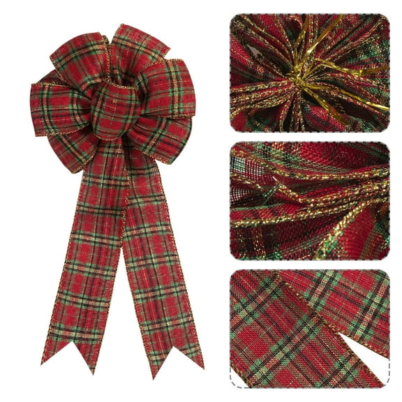 EWASWON Red Christmas Bow - Pre Tied Large Christmas Wreath Bow for Outdoor Door, Christmas Tree & Garland Decoration, Holiday Decorative Bow