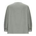 thumbnail image 5 of Lenpel Blouses for Women Long Sleeve V Neck Solid Color Button down Shirts Trendy Casual Tops Loose Tunic Tops(Gray,Large), 5 of 6