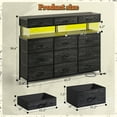 thumbnail image 2 of Dresser for Bedroom with 12 Fabric Drawers,Dresser with LED Lights and Charging Station,Chest of Drawer for Entryway,Living Room,Closet,White, 2 of 8