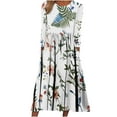 thumbnail image 2 of Vendredi Fou TIMIFIS Robe Maxi pour Femmes d'Automne à la Mode, Manches Longues, Col en V, Décontractée, Ample, Longue, avec Poches, Robe de Retour à la Maison, 2 of 5