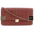 thumbnail image 1 of Pre-Owned Chanel chain shoulder chocolate bar line cotton canvas red ladies bag (Good), 1 of 9