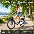 thumbnail image 4 of ZNH 24 inch Step Thru Electric Bike for Adults Women, 750W Motor City Ebike, 48V 13Ah Removable Lithium‑ion Battery, Electric Commuter Bike w 7‑Speed, UL2849 Certified,Class 2,White, 4 of 11