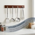 thumbnail image 3 of REGALWOVEN 1 Pack Coat Rack Wall Mount, Wood Coat Hook, Hat Rack, Wall Hooks for Hanging with 4 Hooks for Entryway, Bathroom, Bedroom Dark Brown 19.1*2.4in, 3 of 6