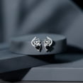 thumbnail image 5 of Rosec Jewels Black Onyx Cat Stud Earrings for Women - AAA Quality - Black Onyx Diamond Earrings with Screw Back - Ready to Gift, 10K White Gold, 5 of 8