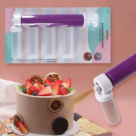 

Manual Cake Spray Canister for Cakes Decorating Tools DIY Baking Cake Spray Canister Coloring Spray Canister with 4 Pcs Tube Kitchen Cake Decorating Kit for Cupcakes Cookies and Desserts (Purple)