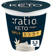 Ratio Yogurt Cultured Dairy Snack, Vanilla, 1g Sugar, Keto Yogurt Alternative, 5.3 OZ