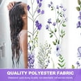 thumbnail image 4 of Dznils White Floral Fabric Shower Curtain, Watercolor Bathroom Curtain with Hooks, Purple, 72" x 72", 4 of 15