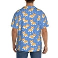 thumbnail image 5 of Fotbe Kawaii Corgi print Short Sleeve Button Down Shirts for Men Casual Summer Beach Wrinkle Free Shirt-X-Large, 5 of 7